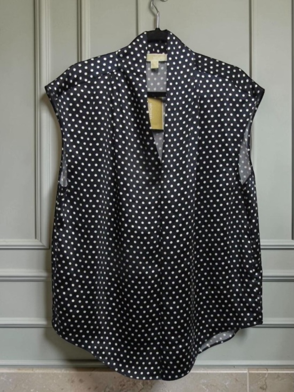 MICHAEL Michael Kors Midnight Blue White Polka Dot Blouse